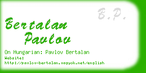 bertalan pavlov business card